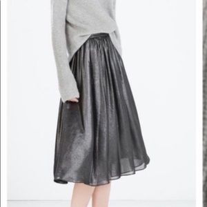 Metallic midi skirt